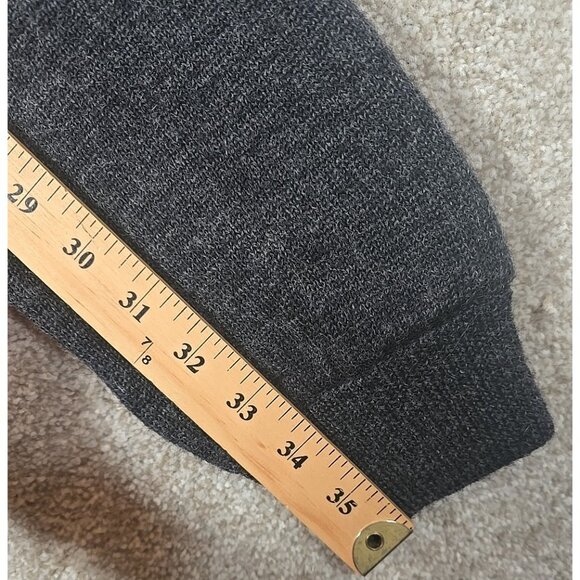 Cabela’s Wool Windshear Windstopper Lined Sweater 1/4 Zip Elbow Patches L Tall - Picture 7 of 12